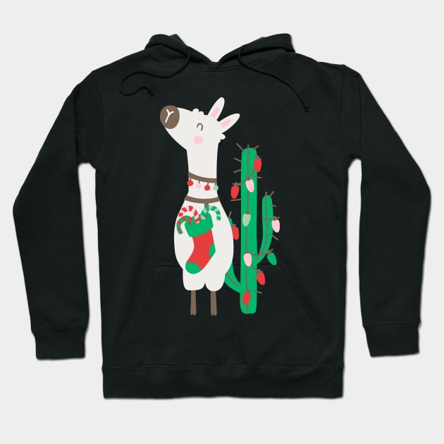 Christmas llama Hoodie by melomania